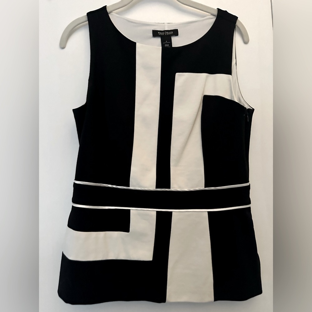 Black and white black fitted top side zipper